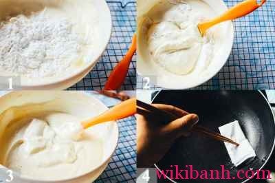 Cách làm bánh bông lan bằng chảo chống dính-hình số-8